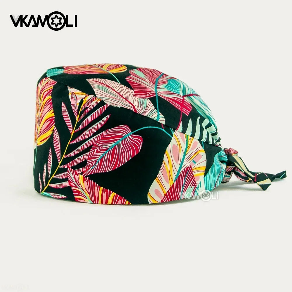 Unisex Ankara Cotton Nursing Hat - 100% Cotton Surgical Scrub Cap for Doctors, Nurses & Veterinary Medical Staff