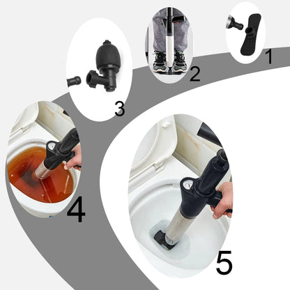 High Pressure Toilet Plunger – Air Drain Blaster for Clog Removal & Sewer Pipe Unblocking