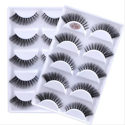 5 Pairs 3D Real Mink False Eyelashes – Soft Natural Look Eyelash Extensions for Makeup & Daily Wear