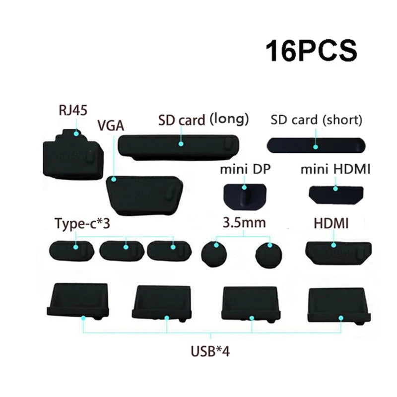 Universal Laptop USB Dust Plugs - Anti-Dust, Waterproof Computer Port Protective Covers