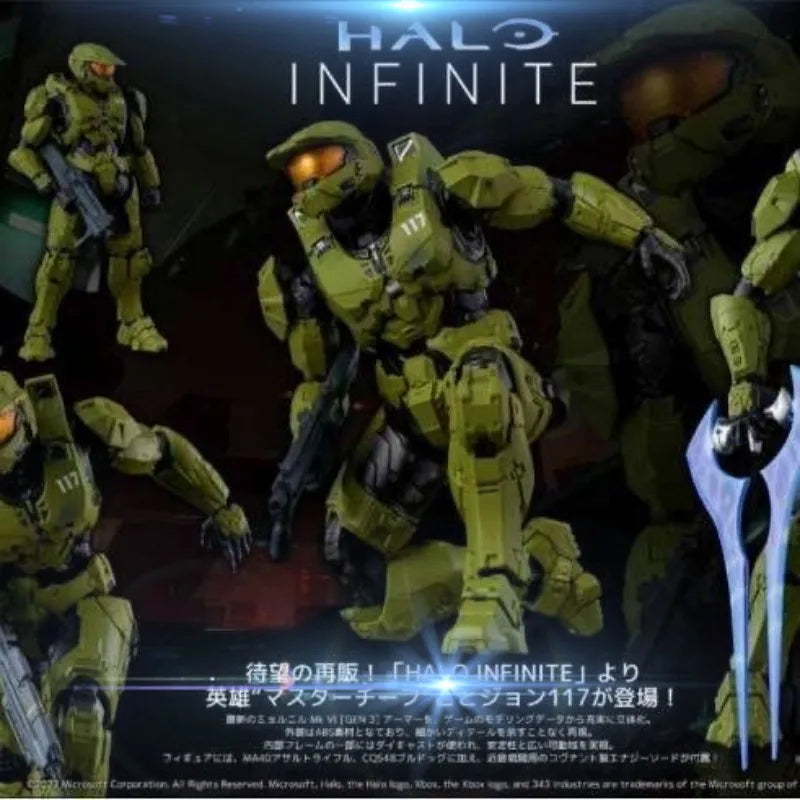 Halo 5: Guardians Master Chief Action Figure - 18cm Infinite Mjolnir Mark VI Gen 3 PVC Collectible, John 117 Movable Model Toy