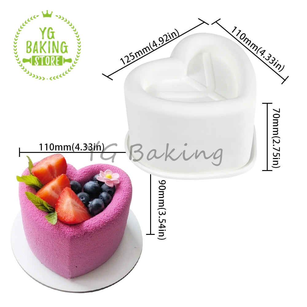 Dorica Silicone Dessert Mold — Single Bento Round, Heart, Square & Star Pudding, Mousse & Chocolate Baking Pan for DIY Cakes and Pastries