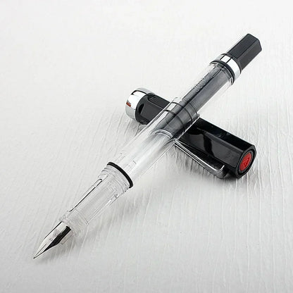 3059 Piston Fountain Pen – High-Quality Transparent Resin with EF/F Nib (0.38/0.5mm) for Business & Gift