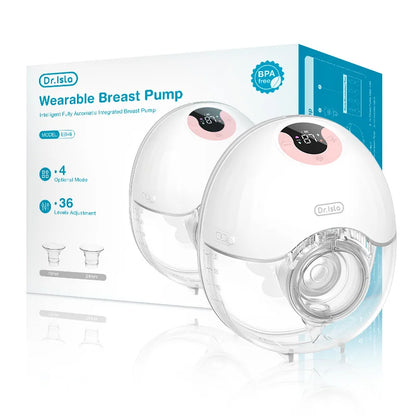 Wearable Hands-Free Breast Pump - Lightweight Electric Milk Collector with LED Display, 4 Modes & 36 Levels