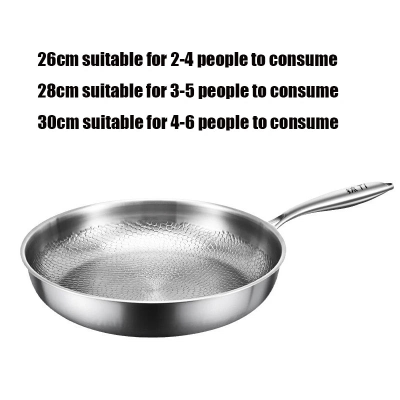 German Pure Titanium Frying Pan - Non-Stick Uncoated Fish Scale Hammer Pattern Titanium Alloy Cookware, 26/28/30cm
