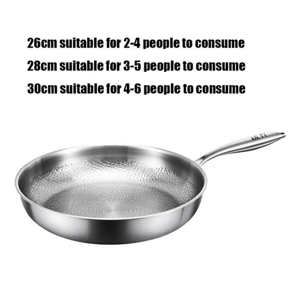 German Pure Titanium Frying Pan - Non-Stick Uncoated Fish Scale Hammer Pattern Titanium Alloy Cookware, 26/28/30cm