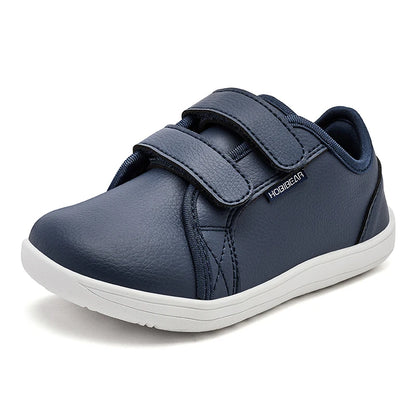 HOBIBEAR Kids Barefoot Shoes – Wide Toe Minimalist Lightweight Sneakers with Hook & Loop Artificial Leather for Boys and Girls