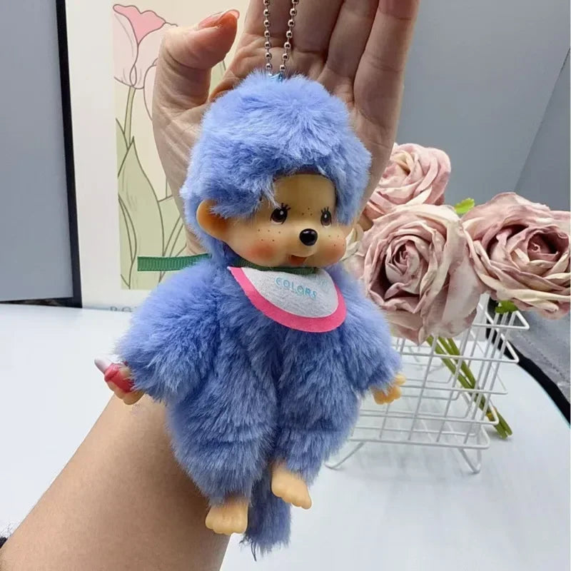 Anime Monchhichi Plush Pendant Doll – Cute Cartoon Character Standing Keychain Claw Machine Toy