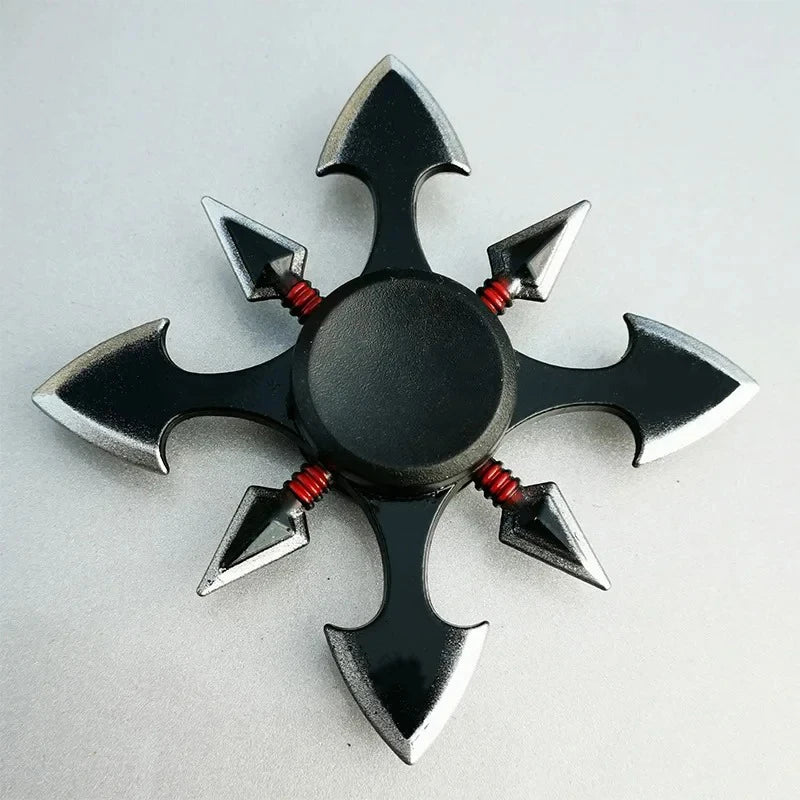 Creative Tri-Spinner Fidget Toy – Zinc Alloy Ninja Shuriken Sharingan Hand Spinner Stress Reliever for Kids