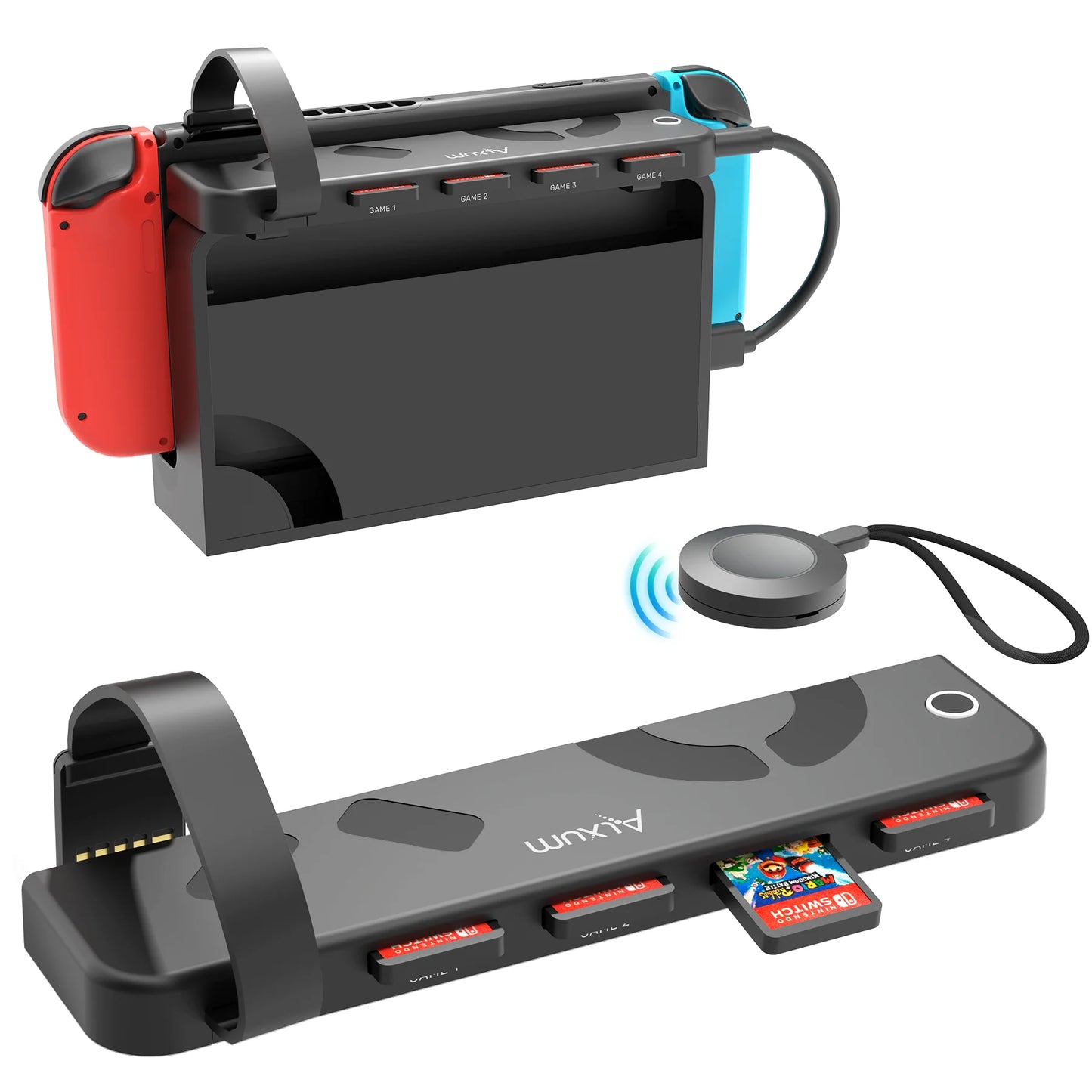 Unitek Game Card Switcher for Nintendo Switch OLED — Multi-Game Card Reader with Wireless Remote Control Accessory