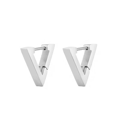 Classic Stainless Steel Hoop Earrings - Heart, Star, Oval & Geometric Punk Hip Hop Jewelry for Women & Men