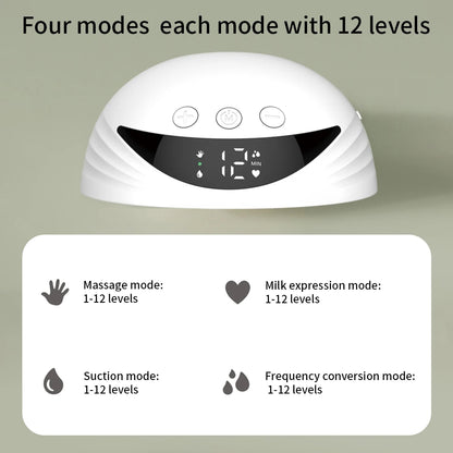 Hands-Free Electric Breast Pump — Wearable Lightweight Milk Collector with LED Display, 4 Modes & 12 Levels