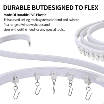 1–6M Flexible Bendable Curtain Track – Silent Ceiling Rail for Bedrooms, Bathrooms, Balconies & Room Dividers