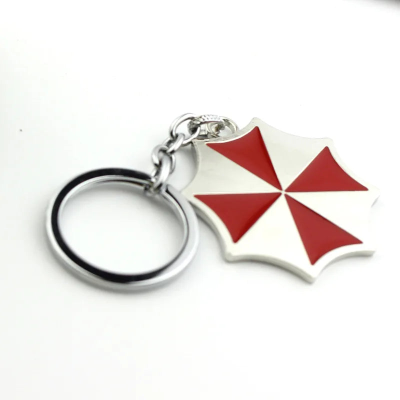 Resident Evil Umbrella Corporation Keychain - Movie-Inspired Mini Umbrella Charm for Keys, Bags and Cars