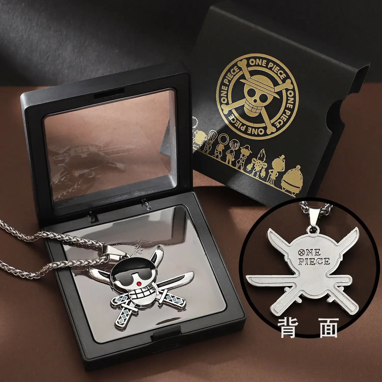 One Piece Luffy & Ace Necklace – Anime Straw Hat Metal Pendant for Men & Women, Sweater Chain Birthday Gift