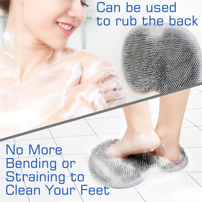 Shower Foot Scrubber Mat – Wall-Mounted Exfoliating Bath Wash Pad with Suction Cups, Back Washer for Men & Women