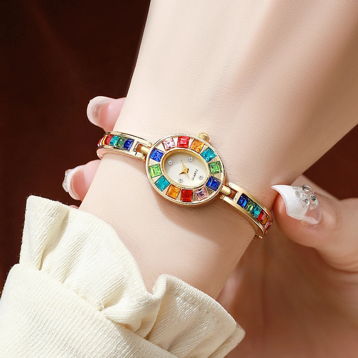Luxury Rhinestone Women's Watch – Fashion Quartz Bracelet Band for Ladies & Girls Gift (No Box) ⌚✨