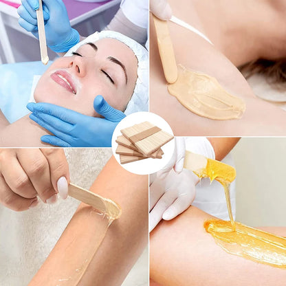 50/100PCS Disposable Wooden Hair Removal Wax Sticks – Body Depilation Spatula Applicators, Beauty Tools