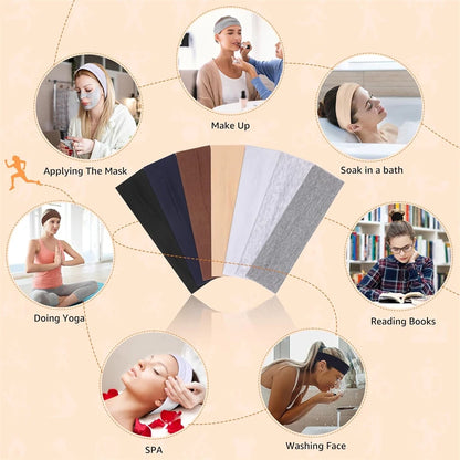 7pcs Summer Sports Yoga Headbands for Women – Adjustable Elastic Sweat-Absorbent Hair Bands, Solid Headbands for Men & Women Running