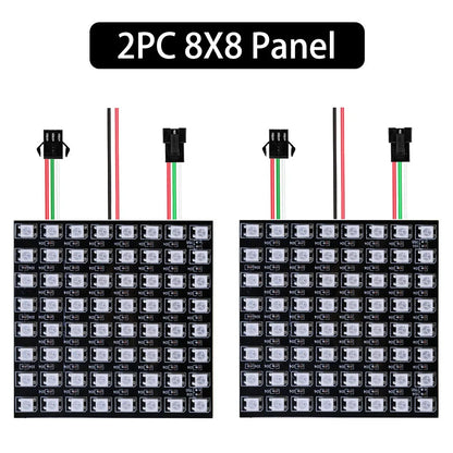 WS2812B RGB LED Pixel Matrix Panel - Individually Addressable Flexible 8×8, 16×16 or 8×32 LED Screen, DC 5V