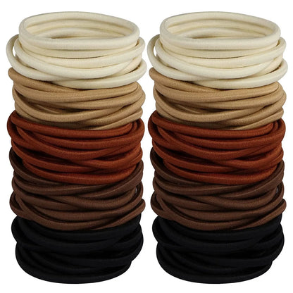 10/30/50PCS Black Elastic Hair Bands - 4MM Ponytail Holders & Scrunchies for Women, Men & Girls