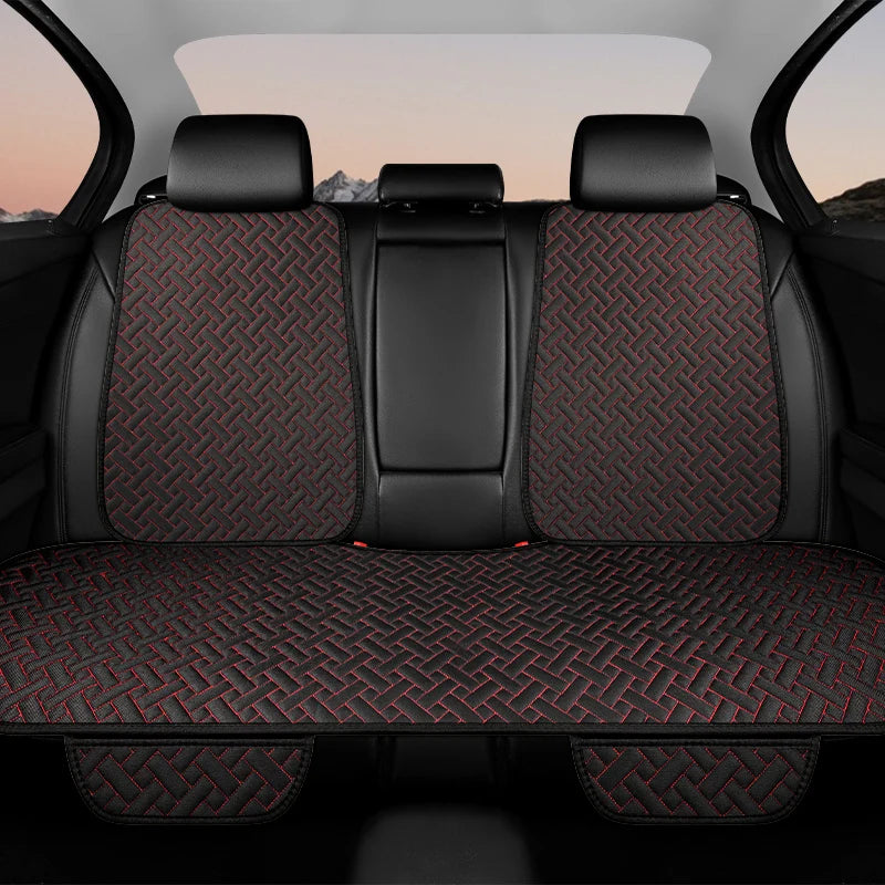 Universal Linen Car Seat Cushion - All-Season Driver Seat Cover with Small Waist Support