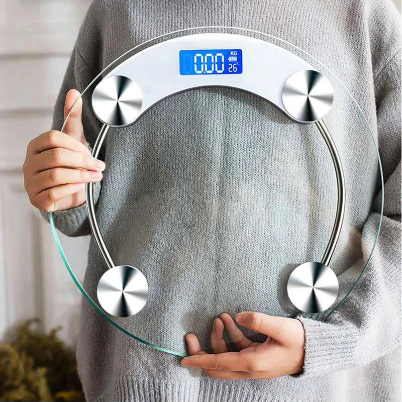 LCD Digital Bathroom Scale — Round High-Definition Body Weight Scale, 0.2-180KG Precision Electronic Floor Scale