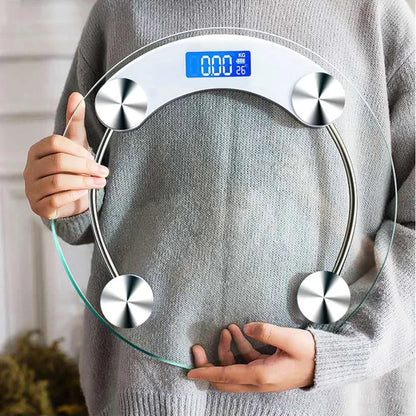 LCD Digital Bathroom Scale — Round High-Definition Body Weight Scale, 0.2-180KG Precision Electronic Floor Scale