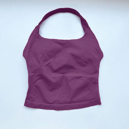 NCLAGEN Impact Halter Top — Women's Padded Longline Strappy Yoga Tank for Gym, Pilates & Fitness Activewear
