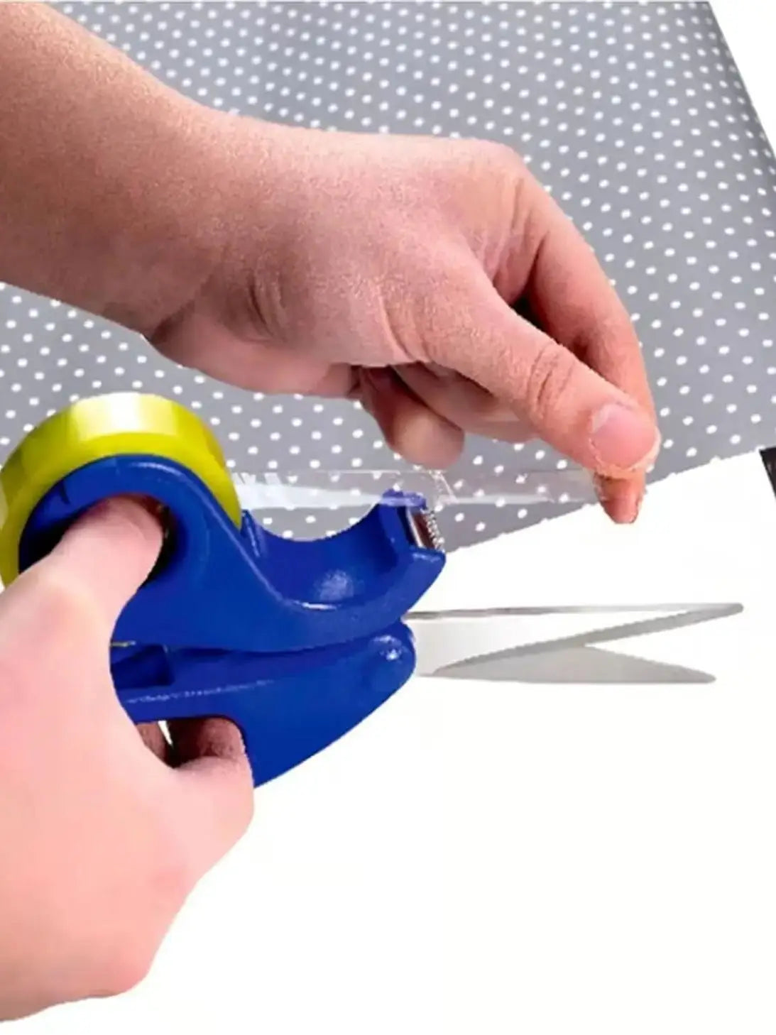 Scissors & Clear Tape Dispenser Cutter — Desktop Tape Dispenser for Office, Gift Wrapping & Stationery