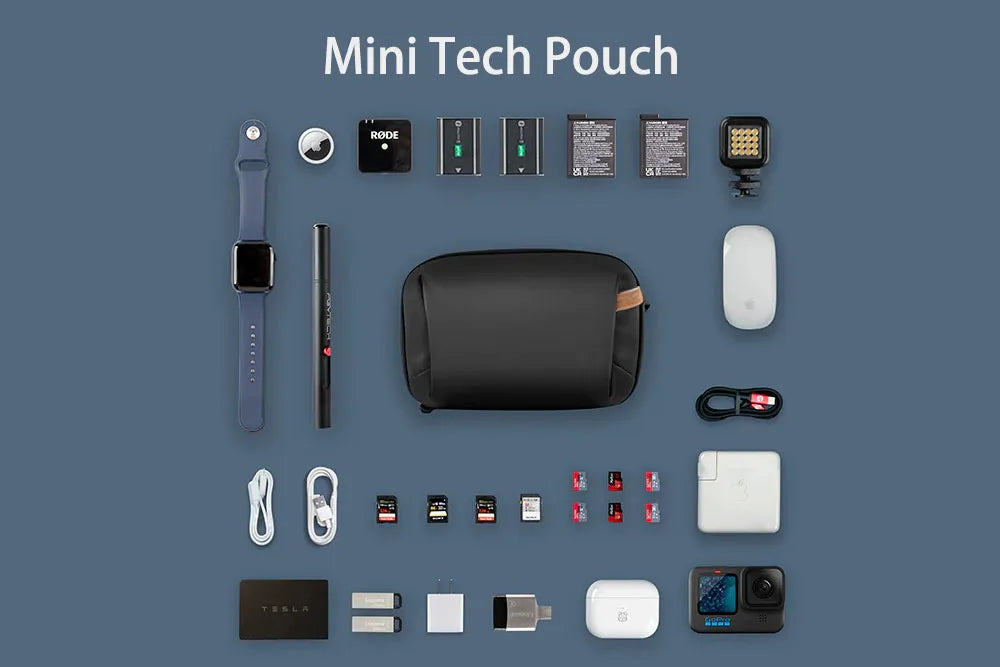 PGYTECH Waterproof Tech Organizer Pouch – Small Electronics Bag for Cables, Phones & Batteries
