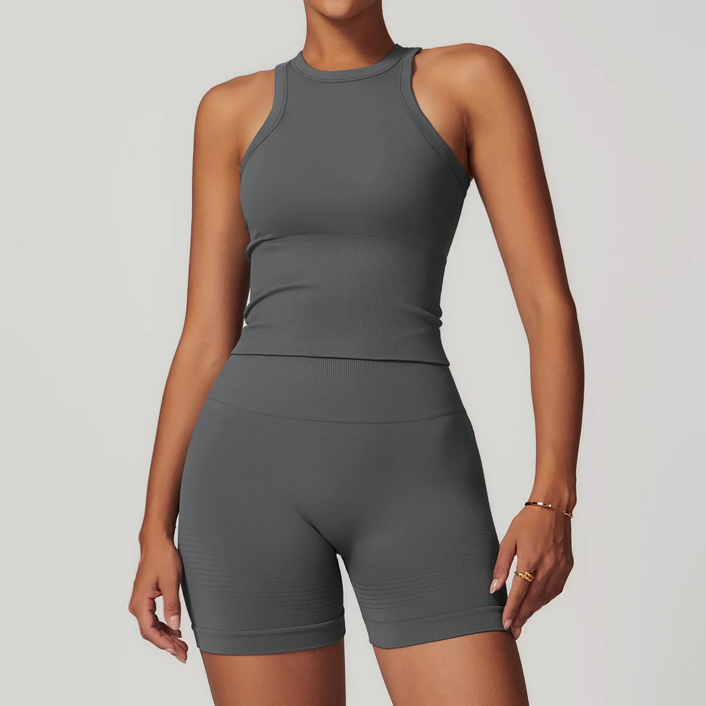 Women’s Seamless 2/3 Piece Yoga Set – Fitness Workout Sportswear with Leggings, Sports Bra & Long Sleeve Gym Outfit