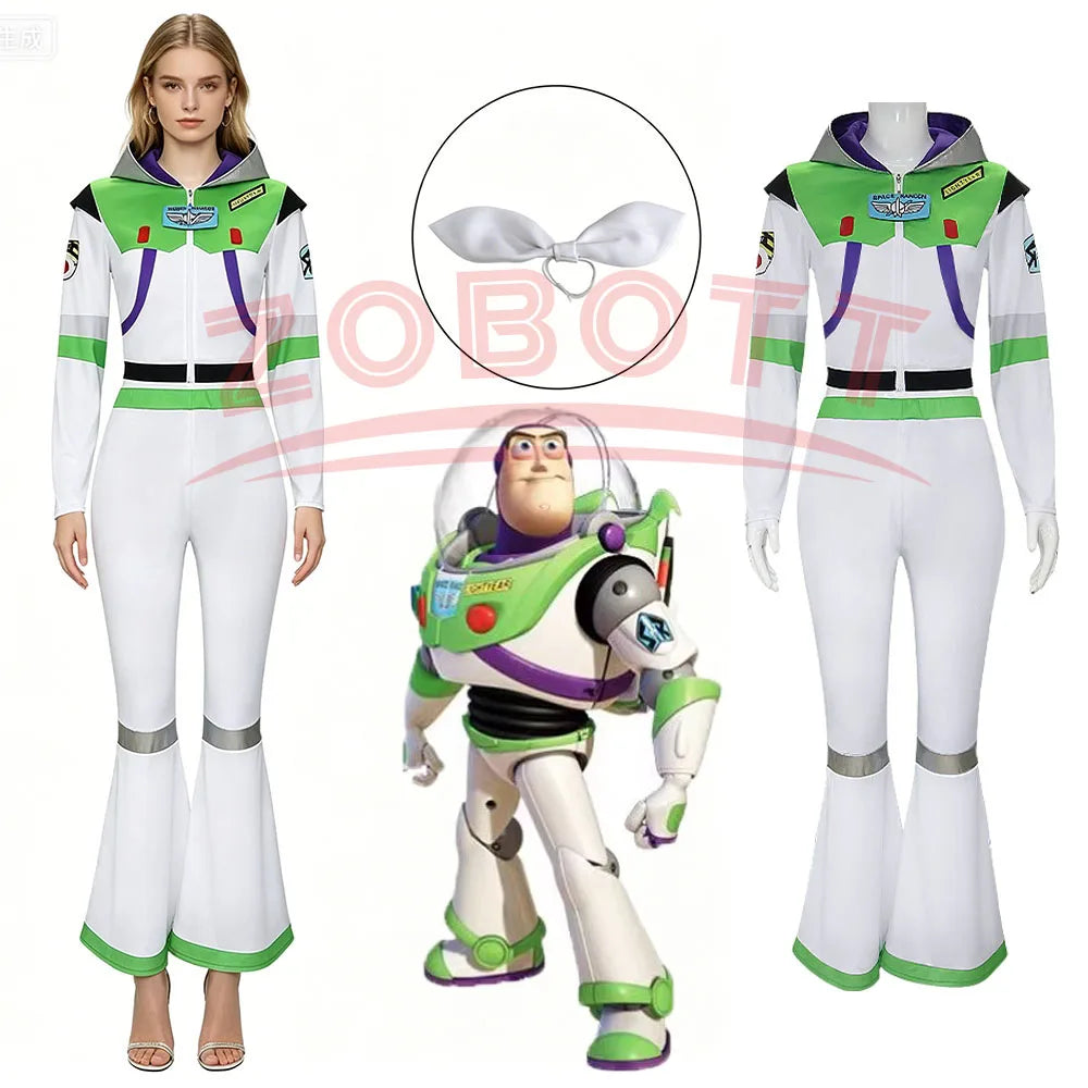 Buzz Lightyear Cosplay Costume - Headwear & Jumpsuit Halloween Carnival Party Outfit