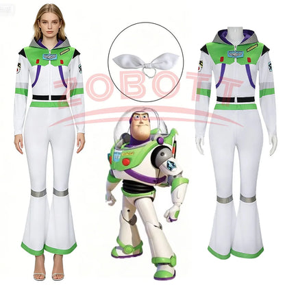 Buzz Lightyear Cosplay Costume - Headwear & Jumpsuit Halloween Carnival Party Outfit
