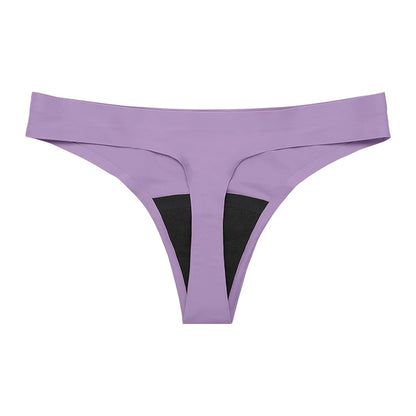 New Design Seamless Low Waist Leak-Proof Menstrual Thong Panties – 4 Layer Washable, Light Flow Period Underwear for Women