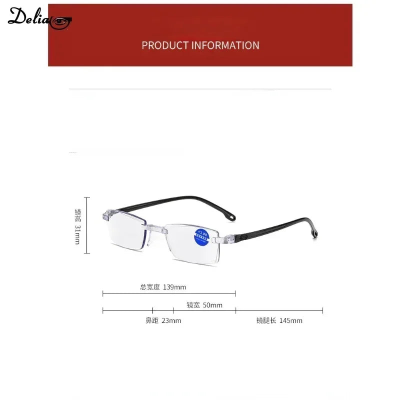 Elder Ultralight Reading Glasses – Retro HD Lens, Blue Light Blocking Eyewear for Men & Women, Classic Square Far-Sight Eyeglasses