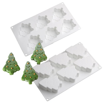 Christmas Silicone Cake Molds — Tree, Snowflake & Hat Shapes for Mousse, Chocolate & Holiday Baking
