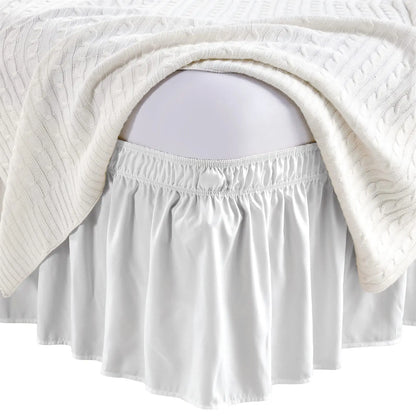 Elastic Wrap-Around Ruffled Bed Skirt – Soft, Comfortable, Fade-Resistant Bedding Protector with Easy-Fit Design for Stylish Bedroom Decor