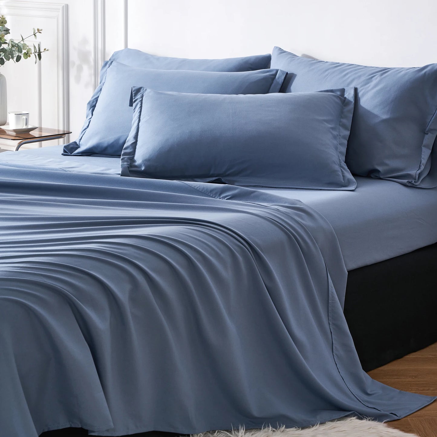 7-Piece Queen Bed-in-a-Bag Comforter Set — Solid Geometry Comforter, Sheets & Pillowcases, Stylish Bedroom Gift