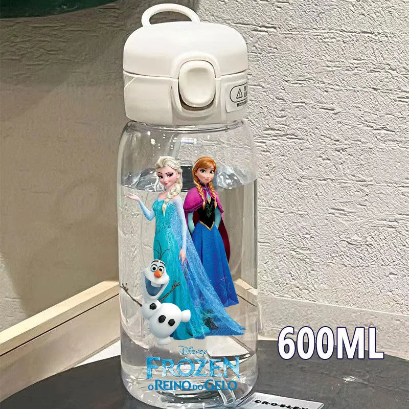 600/400ML Mermaid Princess Water Cup – Portable Transparent Plastic Sport Bottle for Kids