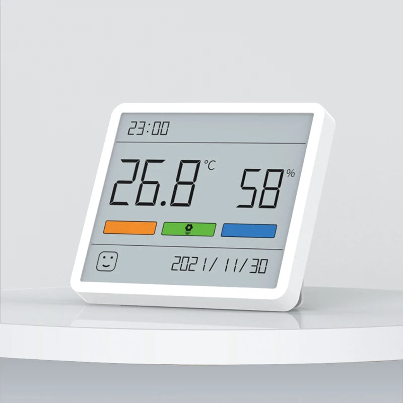 Youpin Duka ATuMan Digital Thermometer Hygrometer - 3.34-Inch LCD Temperature, Humidity and Clock Gauge for Indoor Use