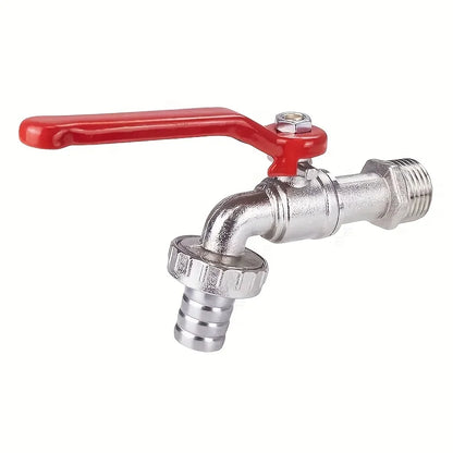 Brass Garden Water Faucet - 1/2" Ball Valve Tap with Easy-Turn Lever Handle for Outdoor Water Supply