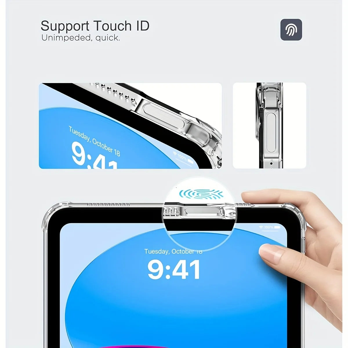 Clear iPad Case - Transparent Protective Cover for iPad A16/11th Gen, 7th–10th Gen, Air 2–5, Air 11/13 & Mini 6/7