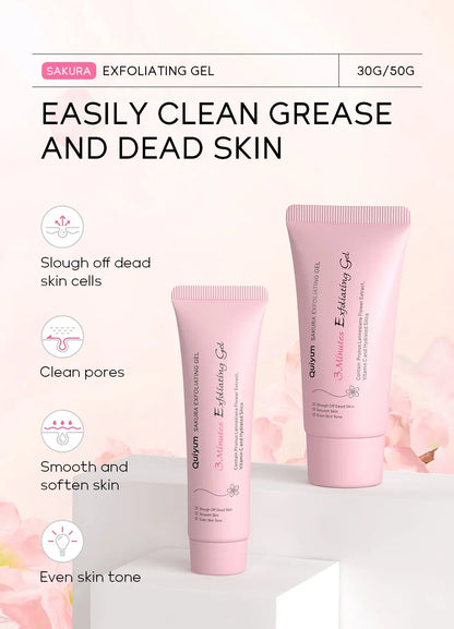 Sakura Exfoliating Peeling Gel — Moisturizing Nourishing Facial Scrub Cream for Skin Care, 30g/50g