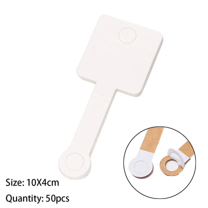 50PCS Self-Adhesive Display Card — 4x10cm Price Tags for Bracelets, Keychains & Jewelry Packaging, Small Business Labels