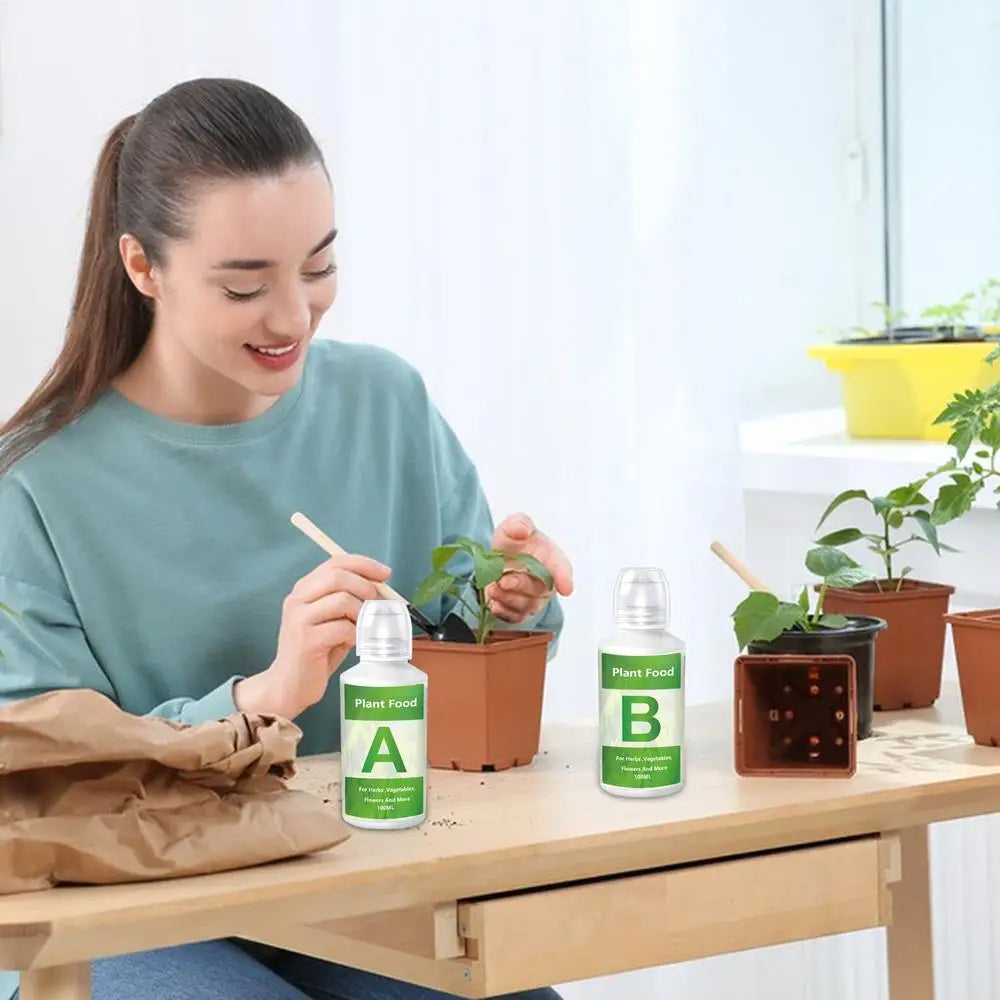 Hydroponic AB Nutrient Solution Set – Plant Fertilizer for Flowers & Vegetables
