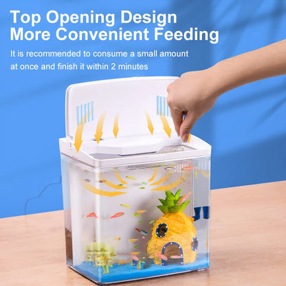Mini Fish Tank for Living Room - Self-Circulating Eco Tank with Back Filter for Goldfish