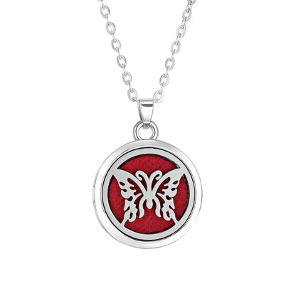 Tree of Life Aromatherapy Necklace – Stainless Steel Essential Oil Diffuser Locket Pendant