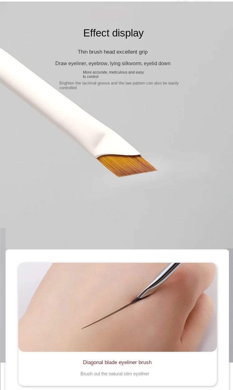Upgrade Blade Eyeliner Brush | Ultra-Thin Fine Angle Flat Brush for Eyebrows & Under-Eye Makeup | Precise Detail White Brush