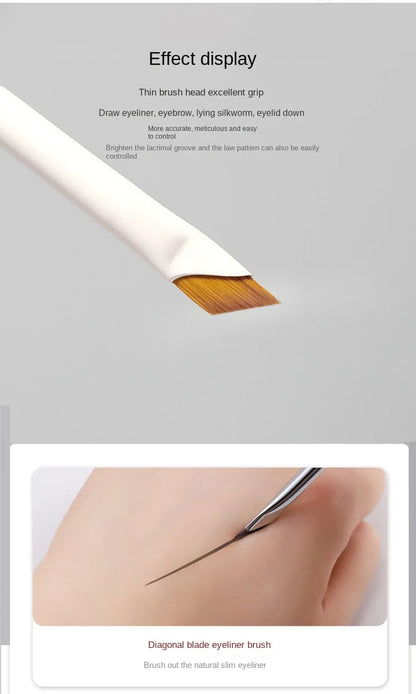 Upgrade Blade Eyeliner Brush | Ultra-Thin Fine Angle Flat Brush for Eyebrows & Under-Eye Makeup | Precise Detail White Brush